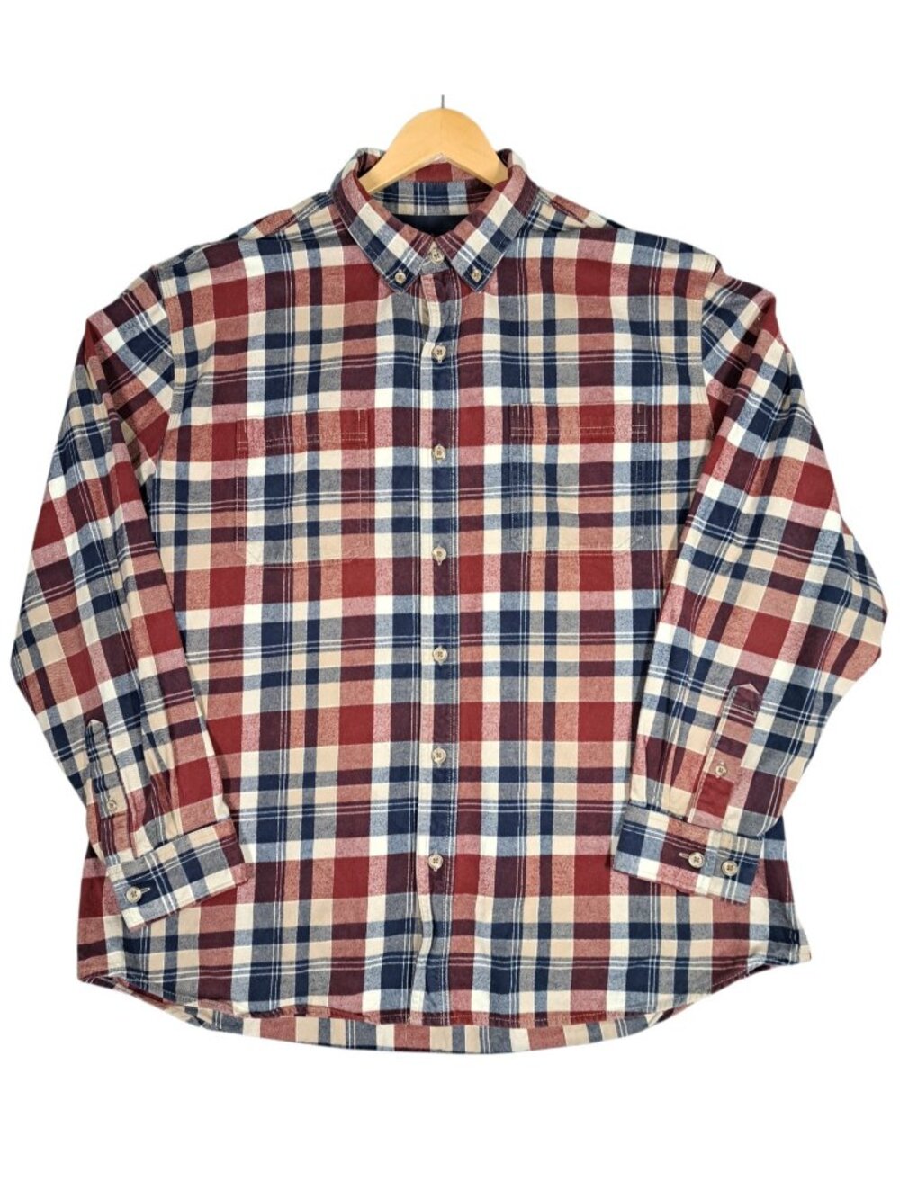 Ridgecut Toughwear Mens Heavyweight Flannel Shacket Shirt Plaid Sz 2XLT Red Blue